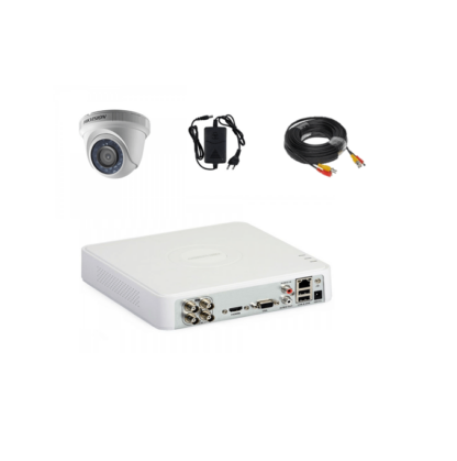 Kit sistem supraveghere video 1 camera 2MP interior complet Hikvision IR 20 m cu DVR, meniu romana, Cloud, soft telefon mobil inclus [1]