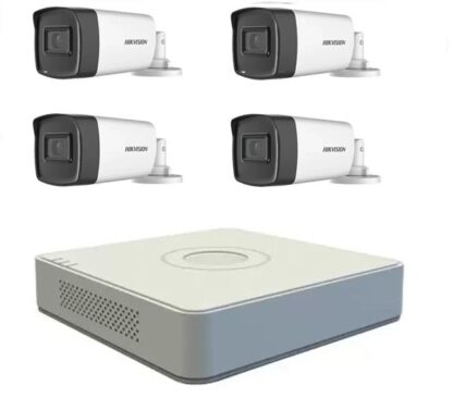 Kit sistem 4 camere supraveghere exterior 5MP  TURBOHD HIKVISION 40 m IR DVR Hikvision H265 [1]