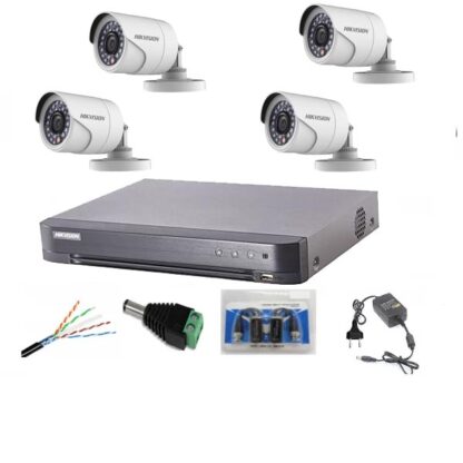 Sistem Supraveghere profesional  Hikvision  4 Camere 2MP Turbo HD IR 20m [1]