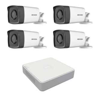 Kit 4 camere supraveghere exterior TURBO HD Hikvision 720P 40m IR lentila 2.8mm 92 grade