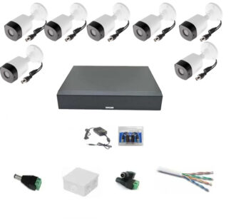 Sistem supraveghere exterior AHD 1080p 8 camere full HD 20m IR, DVR 8 canale, accesorii