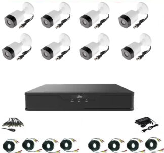 Sistem supraveghere video profesional 8 camere exterior 2 MP 1080P full hd IR20m, XVR 8 canale, accesorii full, live internet