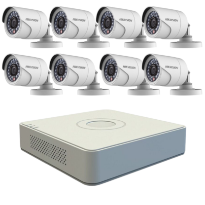 Kit Sistem Supraveghere 8 Camere Hikvision 720P Interior/Exterior IR 20m   DVR 8 canale video / 1 canal audio [1]