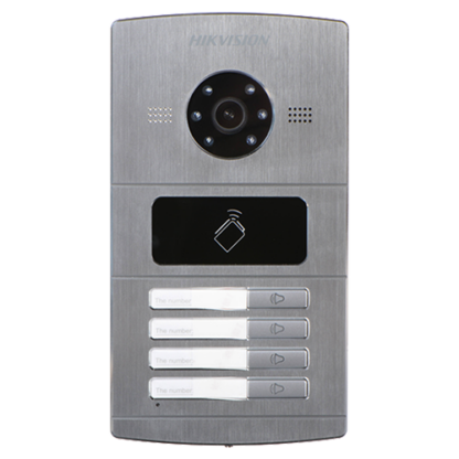 Panou exterior videointerfon TCP/IP pentru 4 familii, control acces integrat - HIKVISION [1]