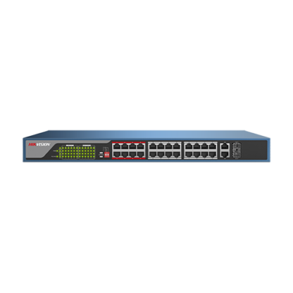 Switch Web-managed 24 porturi PoE, 2 porturi SFP uplink, - HIKVISION [1]