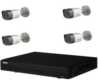 Sisteme supraveghere Analog - Kit 4 Camere Supraveghere exterior  bullet HDCVI Dahua  Cooper 2MP 1080 P, 3.6mm, Smart IR 20m, IP67, DVR 4 canale