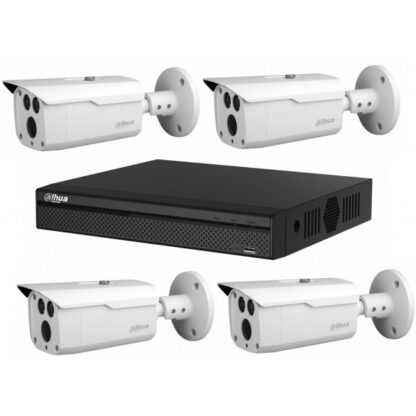 Kit supraveghere video pentru exterior  cu  4 camere Dahua 2MP HDCVI IR 80m IP66 , soft internet [1]