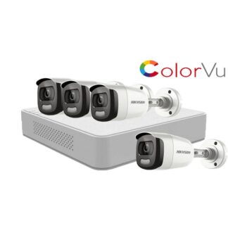 Sistem supraveghere video Hikvision 4 camere 2MP  ColorVU FullTime FULL HD