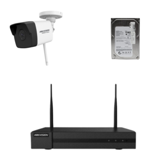 Kit de supraveghere Hikvision HiWatch cu o camera wireless 2MP, 30m IR, lentila 2.8mm, NVR 4 canale HDD inclus [1]