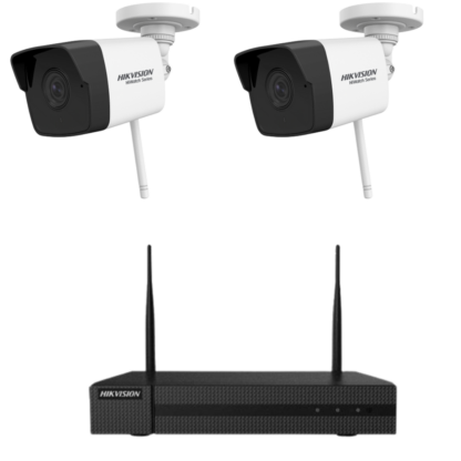 Kit 2 camere de supraveghere Hikvision HiWatch Wireless 2MP, 30m IR, lentila 2.8mm, NVR 4 canale [1]