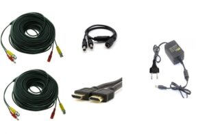 Cabluri - Kit accesorii sisteme de supraveghere pentru 2 camere, cabluri gata mufate, cablu HDMI, sursa alimentare, splitter