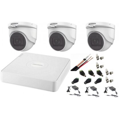 Sistem supraveghere interior  audio-video Hikvision 3 camere Turbo HD 2MP DVR 4 canale [1]