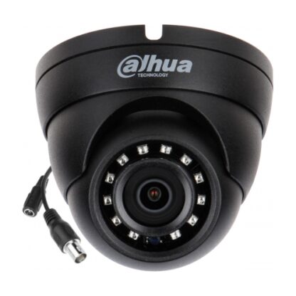 Camera de supraveghere Dahua HAC-HDW1200M-0280B-BLACK, HDCVI Dome 2MP, CMOS 1/2.7, 2,8mm, IR30m, IP67, carcasa metal, neagra [1]