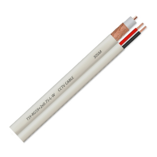 Cabluri - Cablu coaxial RG59 + alimentare 2x0.75'100m'alb TSY-RG59+2X0.75-L-W