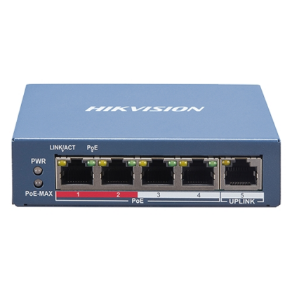 Switch 4 porturi PoE, 1 port uplink RJ45, SMART Management - HIKVISION DS-3E1105P-EI [1]