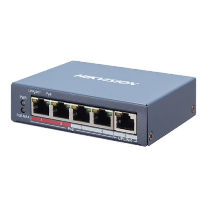 Switch 4 porturi PoE, 1 port uplink RJ45, SMART Management - HIKVISION DS-3E1105P-EI [1]