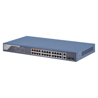 Switch 24 porturi PoE 100Mbps, 2 port uplink Gigabit, SMART Management - HIKVISION DS-3E1326P-EI