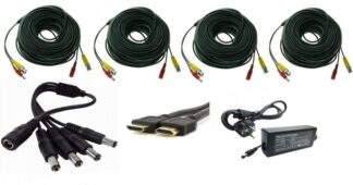 Cabluri - Kit accesorii sisteme de supraveghere pentru 4 camere, cabluri gata mufate, cablu HDMI , sursa alimentare, splitter