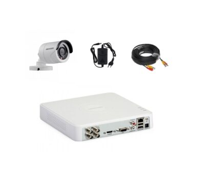 Kit sistem supraveghere video complet 1 camera exterior 2MP, IR 20m Hikvision cu DVR limba romana si soft telefon mobil [1]