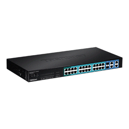 Switch WEB-management 24 porturi 10/100Mbps PoE, , 2 x Gigabit, 2 x Gigabit/SFP - TRENDnet TPE-224WS [1]