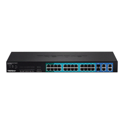 Switch WEB-management 24 porturi 10/100Mbps PoE, , 2 x Gigabit, 2 x Gigabit/SFP - TRENDnet TPE-224WS [1]