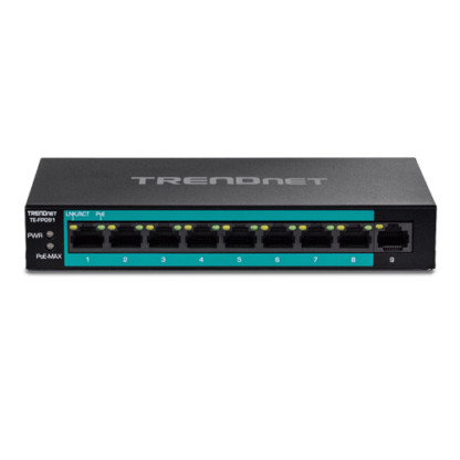 Switch 8 porturi Fast Ethernet Long Range 250m PoE+ 60W'1 port Fast Ethernet - TRENDnet TE-FP091 [1]