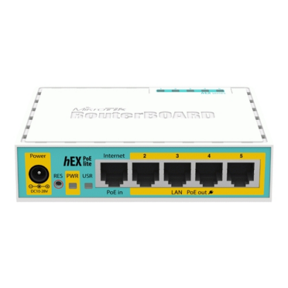 Router hEX PoE Lite, 5 x Fast Ethernet 4 x PoE, RouterOS L4 - Mikrotik RB750UPr2 [1]