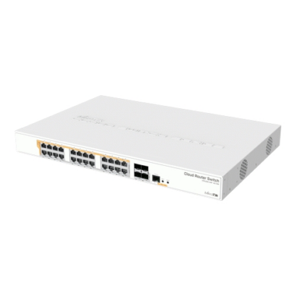 Cloud Router Switch 24 x Gigabit PoE+ Out 450W, 4 x SFP+ 10Gbps - Mikrotik CRS328-24P-4S+RM [1]