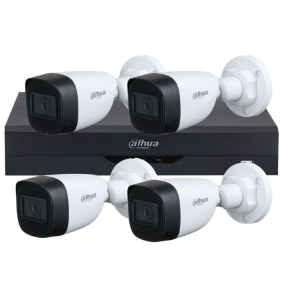 Kit supraveghere 4 camere basic 5 MP, IR 30 M, lentila fixa de 2.8, DVR 4 canale, Dahua cu Wizsense, inteligenta artificiala [1]