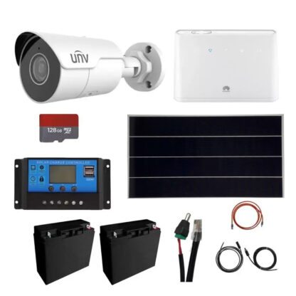 Kit supraveghere Panou solar 170W, camera 4MP IP Poe Starlight UNV IR 50M cu card de 128GB, acumulatori 12V, accesorii, Router Wireless Huawei 4G [1]