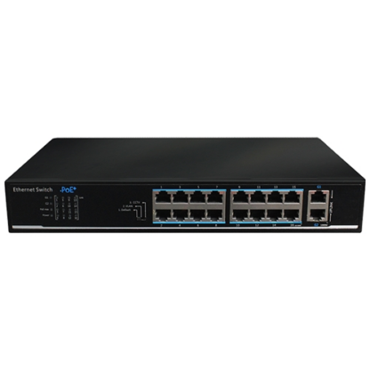 Switch 16 porturi PoE, 2 port uplink, 135W - UTEPO UTP1218-PSB150 [1]