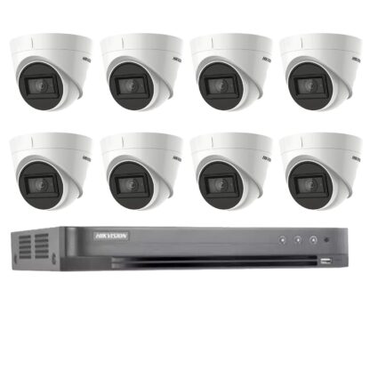 Sistem supraveghere video Hikvision 8 camere 4 in 1 8MP IR 60m, DVR 8 canale 4K [1]