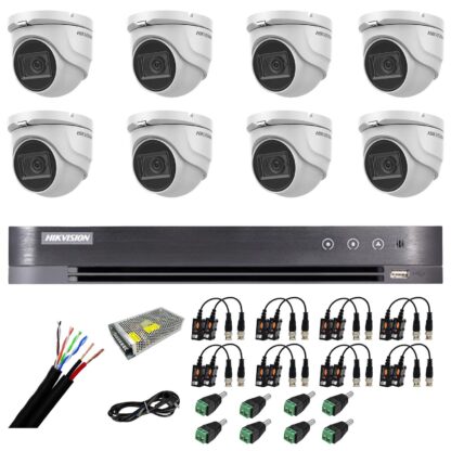 Sistem supraveghere Hikvision 8 camere 4 in 1 8MP, IR 30m, DVR 8 canale 4K 8MP, accesorii [1]