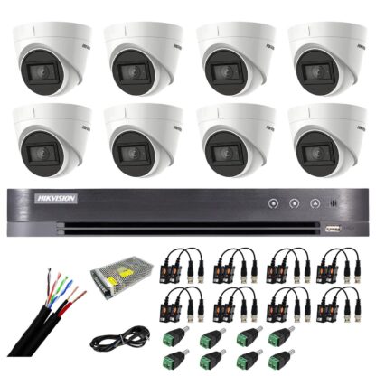 Sistem supraveghere Hikvision 8 camere interior 4 in 1 8MP, 2.8mm, IR 60m, DVR 8 canale 4K 8MP, accesorii [1]