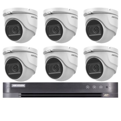 Sistem supraveghere 6 camere Hikvision 4 in 1 8MP, 2.8mm, IR 30m, DVR 8 canale 8MP 4K [1]