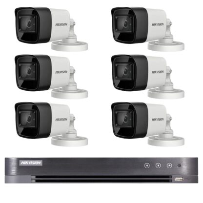 Sistem supraveghere exterior Hikvision 6 camere 4 in 1, 8MP IR30m, DVR 8 canale 4K 8MP [1]