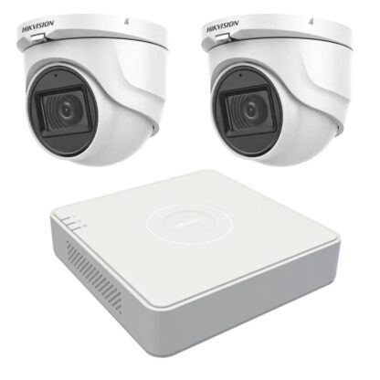 Sistem de supraveghere Hikvision 2 camere interior 5MP, lentila 2.8mm, IR 30m, audio integrat, DVR 4 Canale TurboHD [1]