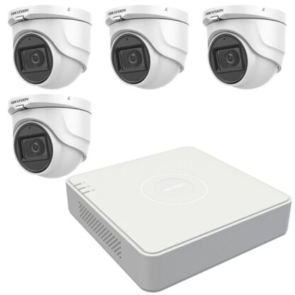 Sistem de supraveghere Hikvision 4 camere interior 5MP, lentila 2.8mm, IR 30m, audio integrat, DVR 4 Canale TurboHD [1]