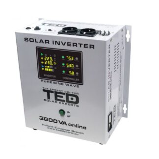 Transformatoare si Invertoare - Invertor solar de la 48V la 230V 3600VA/2400W MPPT unda sinusoidala TED000309
