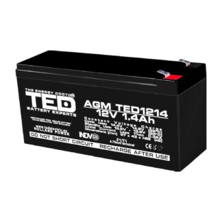 Acumulator AGM VRLA 12V 1,4A dimensiuni 97mm x 47mm x h 50mm F1 TED Battery Expert Holland TED002716 (20)