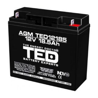 Acumulator AGM VRLA 12V 18,5A dimensiuni 181mm x 76mm x h 167mm F3 TED Battery Expert Holland TED002778 (2)