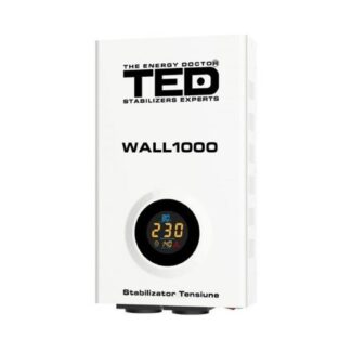 Panouri solare si accesorii - Stabilizator retea maxim 1000VA-AVR LCD 2 iesiri schuko WALL TED000057 (1/4)
