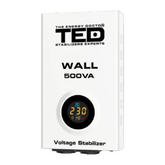 Stabilizator retea maxim 500VA-AVR LCD 2 iesiri schuko WALL TED002174 (1/4)