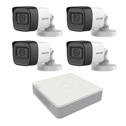 Sistem supraveghere 4 camere Hikvision 2MP 2.8mm IR 30m, DVR 4 canale 1080N audio integrat [1]