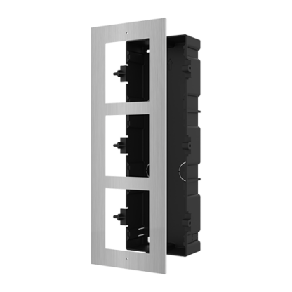 Rama montaj ingropat din otel inoxidabil, 3 module, pentru Interfon modular - HIKVISION DS-KD-ACF3-S [1]