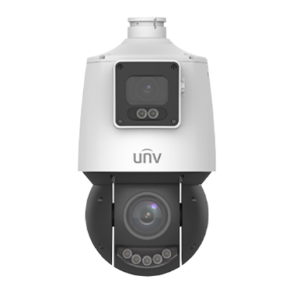 Camera de supraveghere Dual-lens IP, PTZ, 4MP, IR 100m&WL30m, Audio, Alarm, PoE, IP66 - UNV IPC94144SFW-X25-F40C [1]