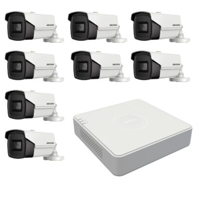 Sistem supraveghere basic 8 camere Hikvision 8MP 4 in 1, IR 80m, DVR 8 canale 4K [1]