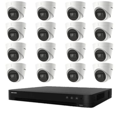 Sistem de supraveghere dome Hikvision 16 camere 8MP 2.8mm IR 60m, DVR 16 canale 4K [1]