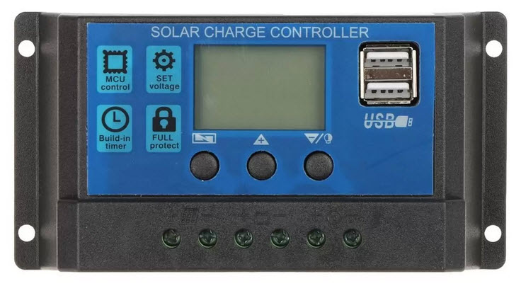 Controler de incarcare pentru panou solar PWM 12V-24V 30A cu display