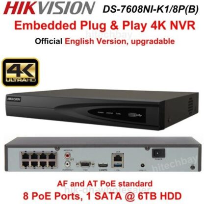 NVR 8 canale IP, Ultra HD rezolutie 4K - 8 porturi POE - HIKVISION DS-7608NI-K1-8P [1]